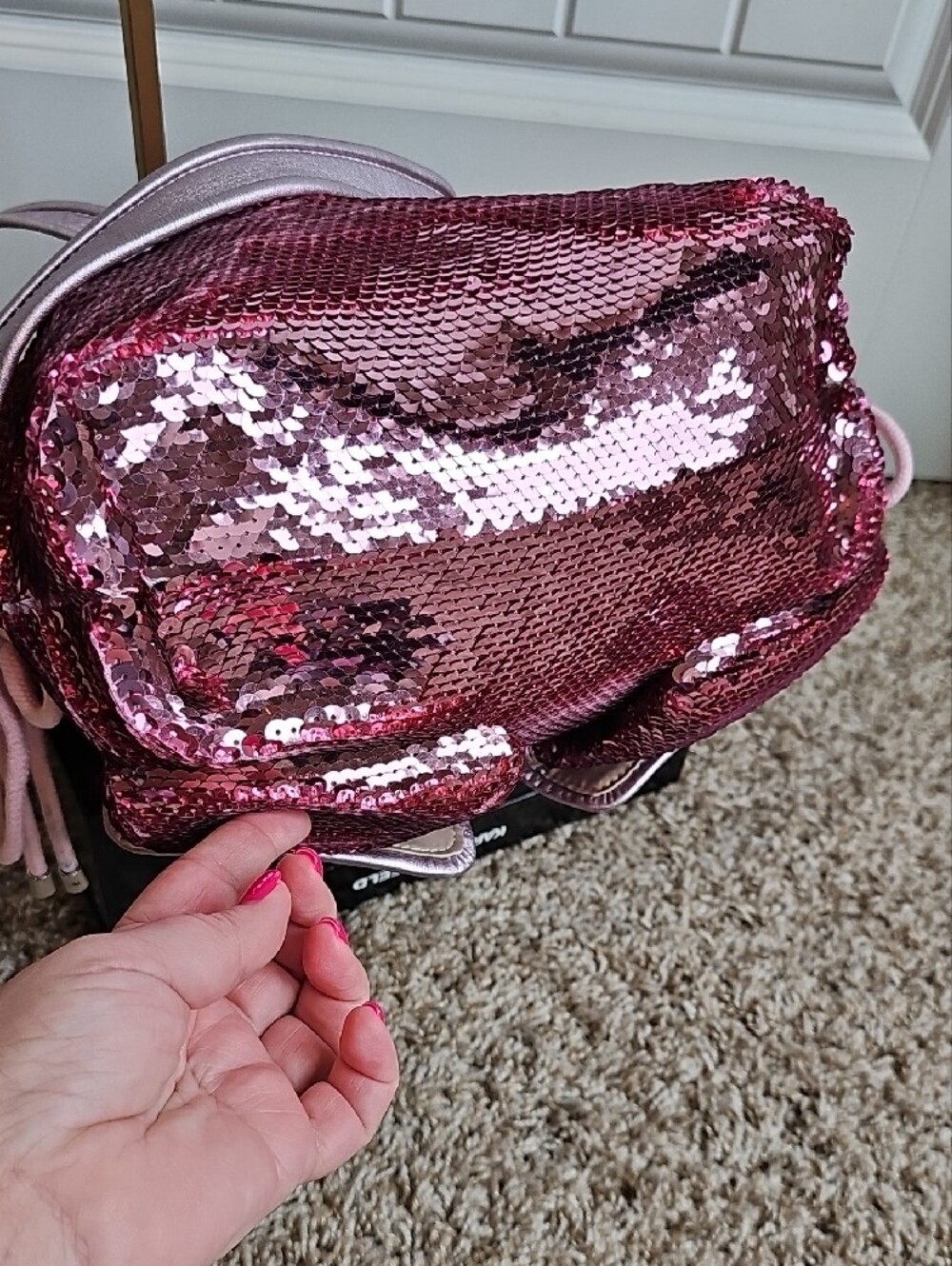 Coach Poppy Sequin Spotlight Pink Metallic Shoulder Bag Tote 13821 NWT - Picture 10 of 15